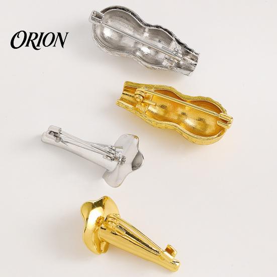 Metal Clothing Ornament Peanut/Calla Shaped Flower Insert Brooch, DIY Wearable Bouquet Holder Decorative Coat Brooch Clip, Vase Lapel Pin for