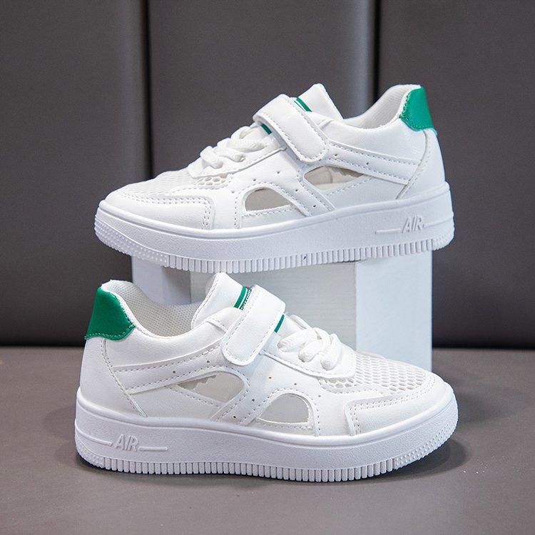 

Classmates, large, medium and small children s sports shoes, primary school students soft platform mesh shoes, hollow leather running board shoes 37 зелений