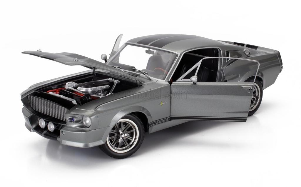 1/12 Scale American Car Model Mustang KK-SCALE 1/12 Mustang Shelby GT500 Eleanor Coupe 1967 Gray/Black KKDC120171