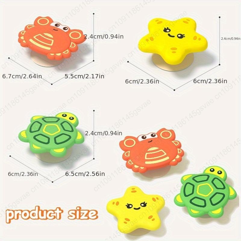 3Pcs/Set Baby Bath Toys Funny Bathing Silicone Suction Cup Spin-Along Toy - Baby Comforter,Water Play, Rotating Finger Topper