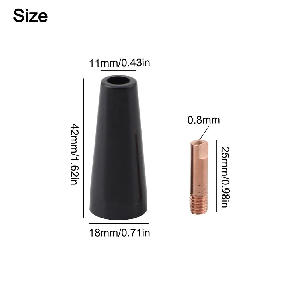 Flux Core Gasless Nozzle Tips Kit,for MIG Welding Contact Tip 0.8mm For 15AK For MB14 And For 15AK For MB15 Welding Torches