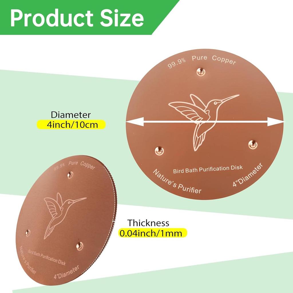New Arrival Copper Bird Bath Cleaner Disk