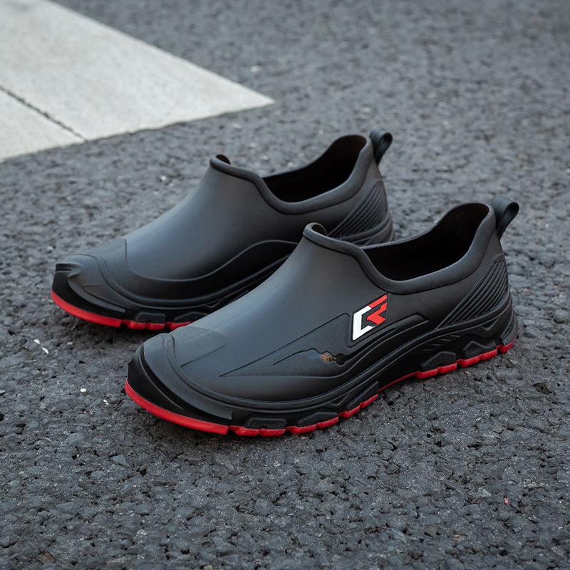 Four Seasons Waterproof Shoes Men's Rain Shoes Low Top Spring and Autumn Short Barrel Non-slip Lightweight Korean Edition Fashion Rubber Shoes