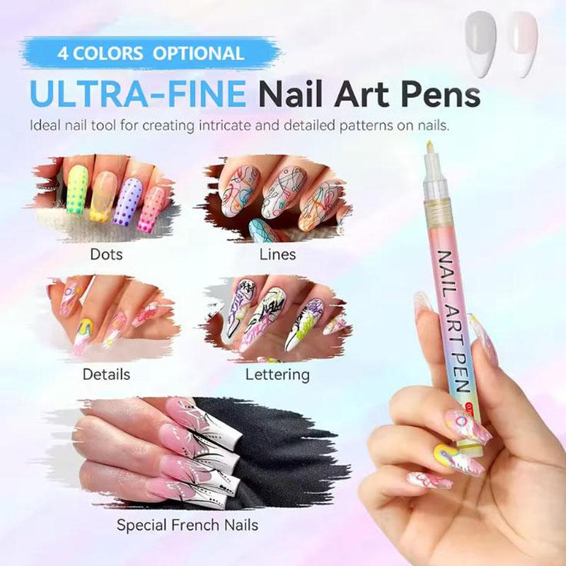 12Pcs Nail Art Pen Marker Set - 0.5mm Fine Tip for Precise Graffiti Drawing