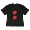 Kawaii Fruit Print ShortSleeve Tshirt Cute Double Red Berry Casual White Top Aesthetic Minimalist Crew Neck Tee for Women Unisex
