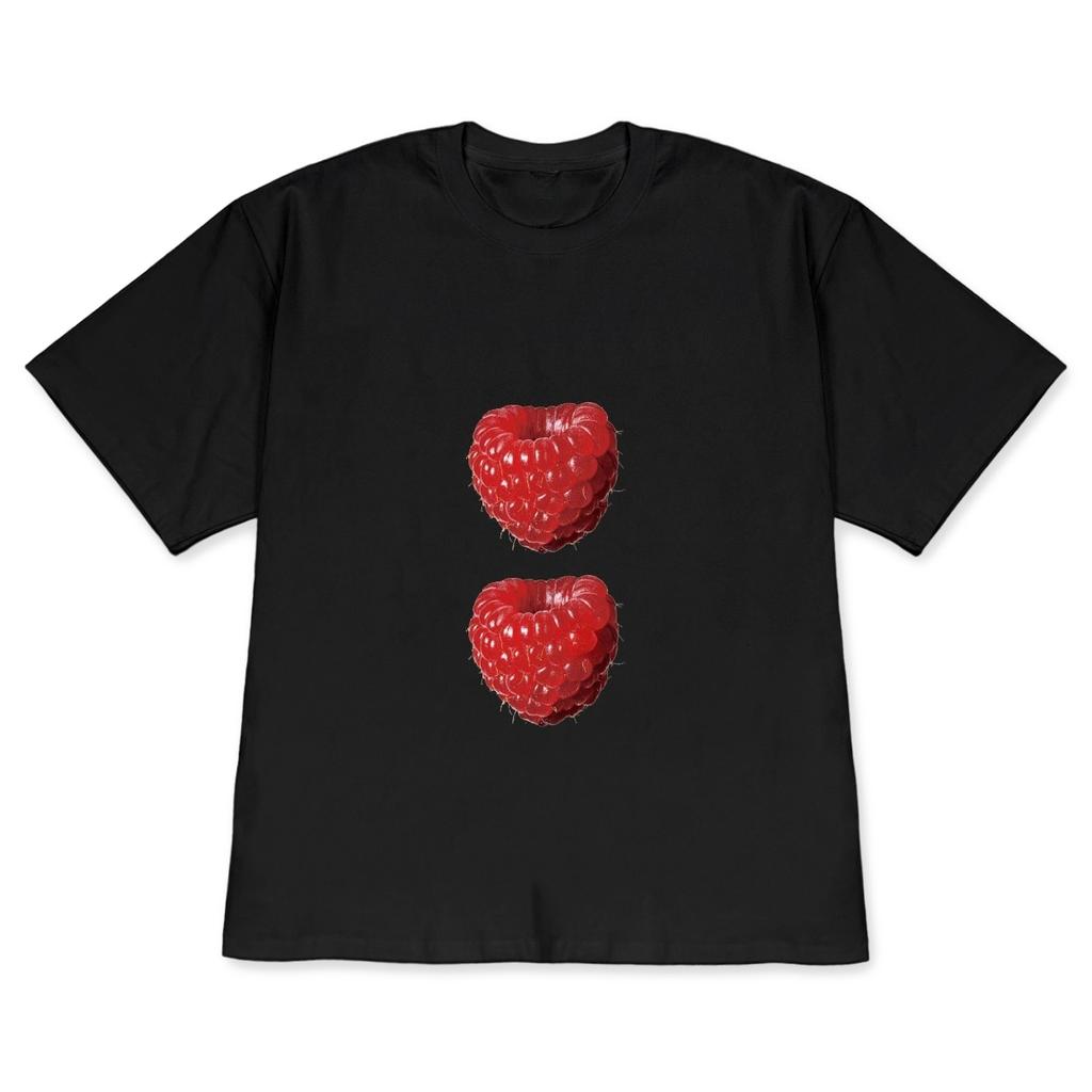 Kawaii Fruit Print ShortSleeve Tshirt Cute Double Red Berry Casual White Top Aesthetic Minimalist Crew Neck Tee for Women Unisex