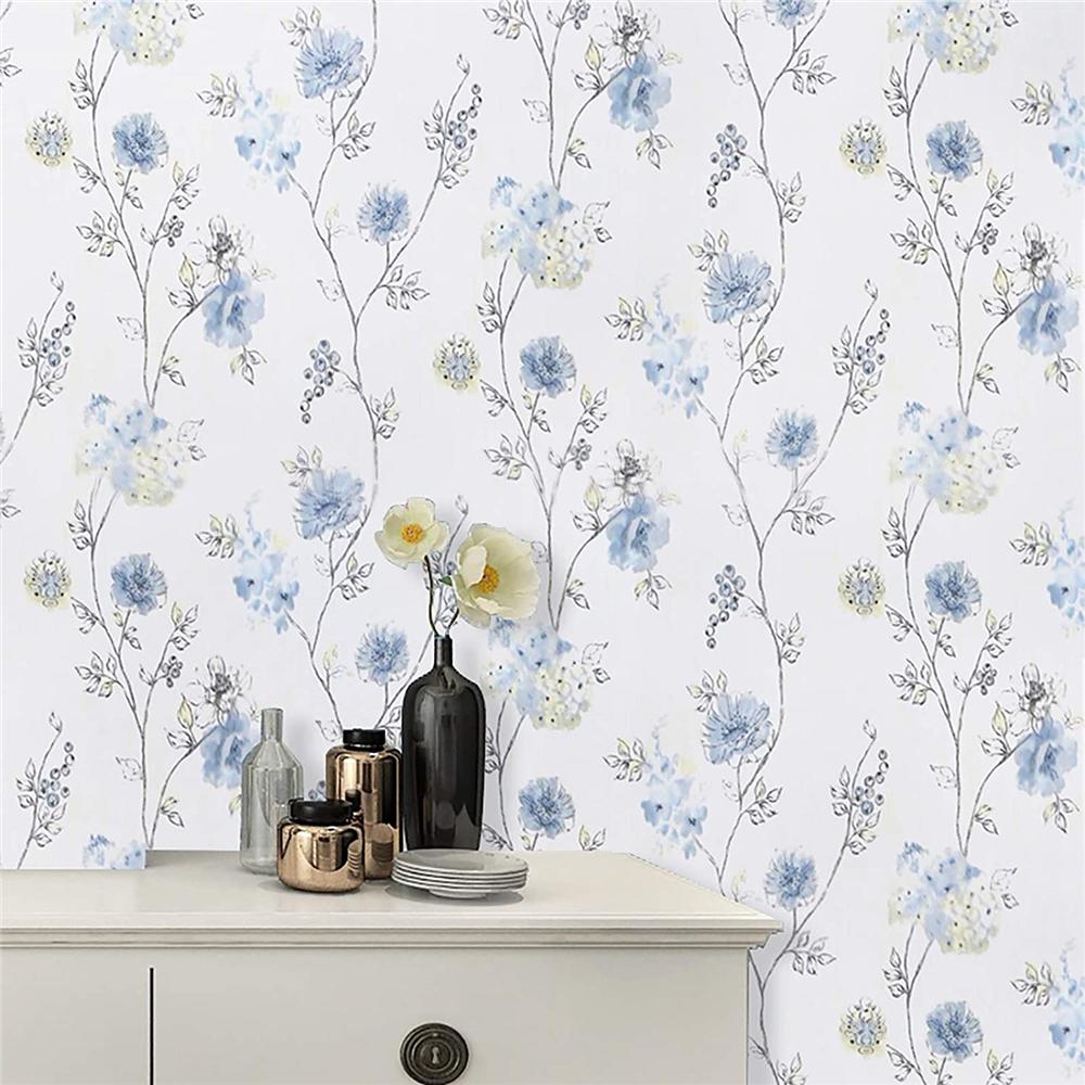 Decor Floral Paper Peel And Stick Flowers Leaves PVC Self Adhesive Wallpaper Removable  For Kids Room Wall Papers Home Decor