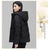Women's 2024 Petite Hooded Short Down Jacket - Authentic 90% White Duck Down, Mid-Aged Winter Outerwear.