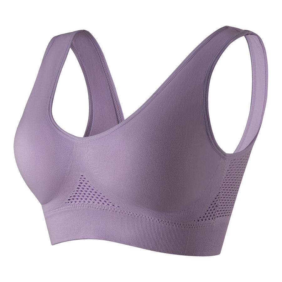 5 Pcs Plus Size Wire-Free Back-Supported Sports Bra for Running and Fitness - Breathable Mesh Cutout