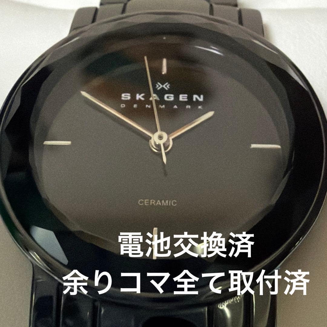 Used [Watch store maintained] Skagen Ceramic Luxury model Battery replaced Working item