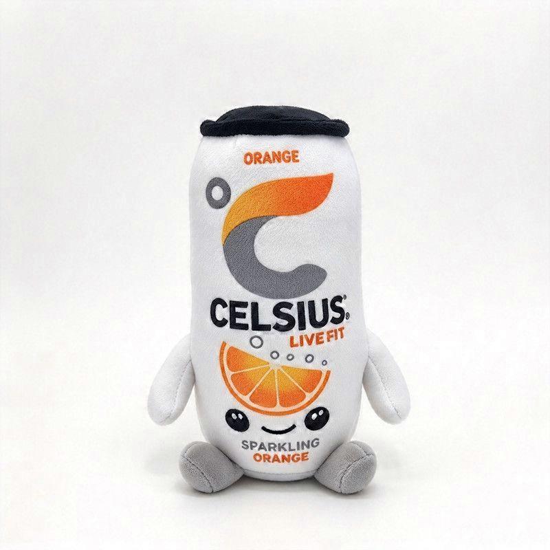 22cm Red Energy Bull Drink Can Plush Toys Soft Stuffed Doll Plush Toys Kids Gift -Orange Red Claw