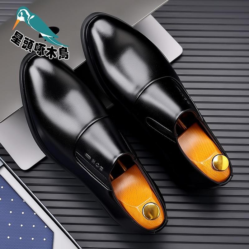 

Star-headed Woodpecker 2025 Spring and Autumn Popular Men s Business Dress Leather Shoes Genuine Leather Transparent Shoes 44