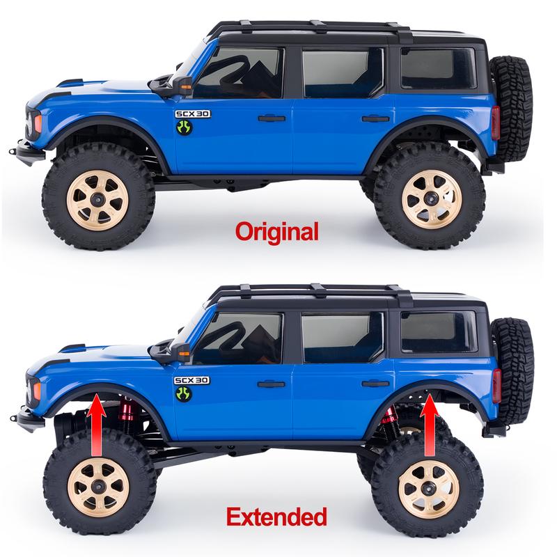 Axial SCX30 Aluminum Shock Absorber Set, 28.5mm with 3 Spring Rates, Full Car Kit for Performance Upgrade