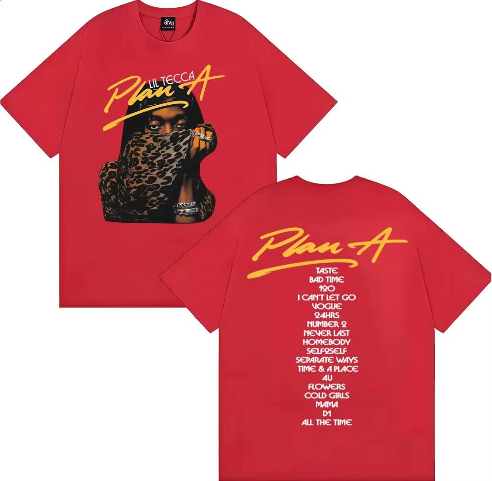 Rapper Lil Tecca Plan A Album Tour Graphic T Shirt Men's Clothing Fashion Trend Cool T-shirts Casual Cozy Oversized T Shirt Tops