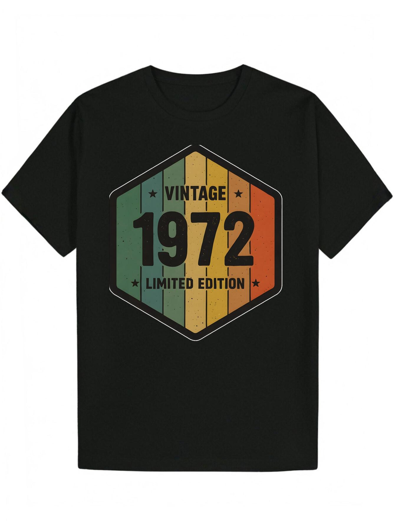 Vintage 1972 Limited Edition Graphic T-shirt - Casual Crew Neck XXXL