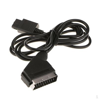 1,8 m/6 pėdų RGB kabelis AV stereo laidas televizoriui NTSC 64 žaidimų konsolėms - juodas