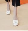 Französische Retro-Schleife quadratischer Kopf flacher Ausschnitt weiches Leder Oma-Schuhe 2025 neue Sommer dicker Absatz vielseitige Einzel-Schuhe Damen