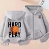Herbst/Winter Plus Samt Kapuzen-Reißverschluss-Sweatshirt für Erwachsene und Kinder - Unisex Mode Print