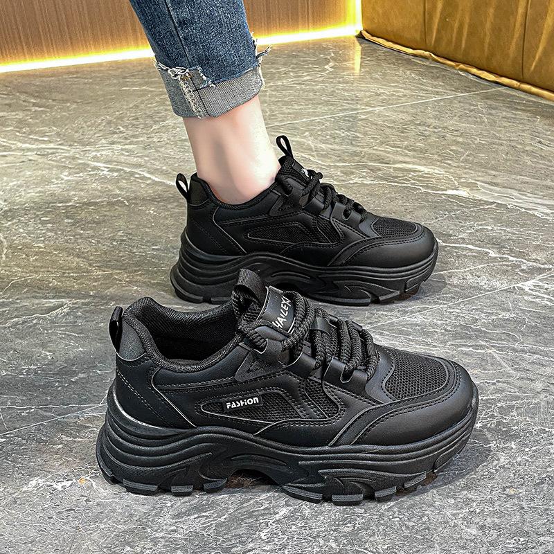 Dad Shoes Girl 2025 New Popular Spring and Summer Mesh Breathable Versatile Platform Casual Sneakers Lightweight Little White Shoes