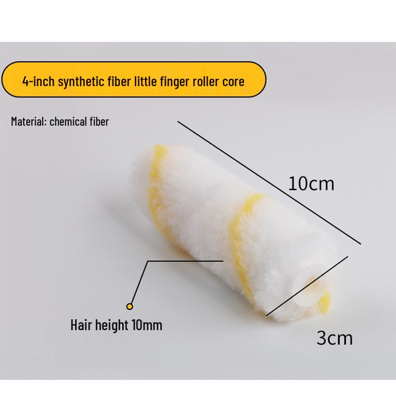 4   & 6   Mini Finger Roller Brush Set for Trim and Repair with Wool Roller Holder for Latex Paint 4-inch wool roller