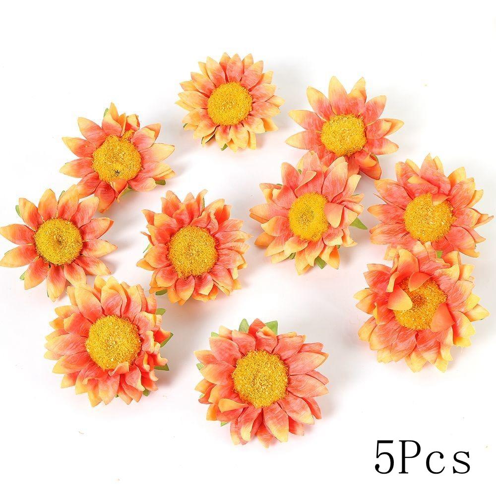 Autumn Orange Artificial Flowers Silk Fake Flowers for Home Room Decor Garden Wedding Decoration Bouquet Wreath Gift Accessories