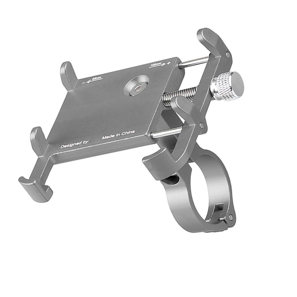   Anti-slip     Phone Holder Mount Aluminum Bike Handlebar Mobile Phone Holder Handlebar Clip Stand for 3.5-6.2inch Smart Mobile Phon