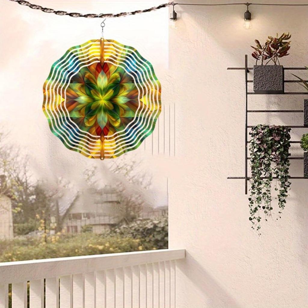 Colorful Metal Wind Chime with Leaf Design Outdoor Hanging Decor for Garden Patio Yard All Season Wind Spinner Wind Chimes for Outside