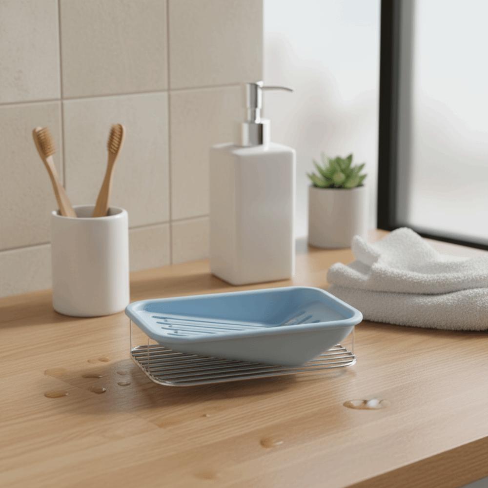 Convenient Double-Layer Soap Box Slanted Drainage Waterproof Soap Case Thickened Plastic Soap Dish Bathroom