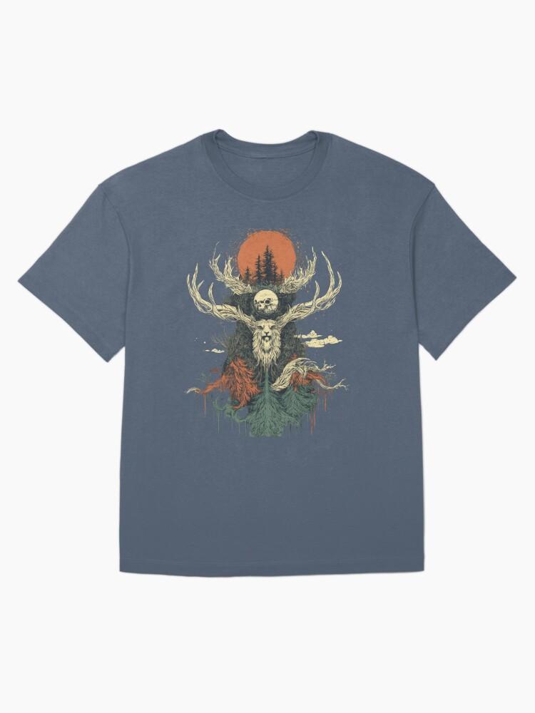 Sons of the Forest Perun and the Sacred Deer: A Mystical Slavic Tribute Oversized Unisex T-Shirt