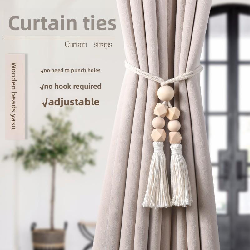 Nordic minimalist curtain tiebacks, boho-chic homestay style. Securely hold sheer curtains, tidy & stylish, adds fresh vibes