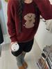 Cozy Style Bear Sweater - Women's Loose Fit Knitted Pullover for Autumn/Winter 2024, Korean Edition