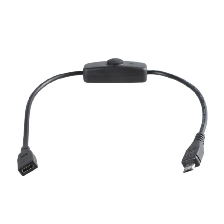 USB 2.0 To Small USB Extension Cord with Power Control Button for Efficient Charging of Smartphones and Tablets