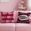 Classic Beverage Brand Dr Pepper Cushion Cover Soft & Easy-Wash Pillow Case – Versatile for Couch, Bed, Travel and Office