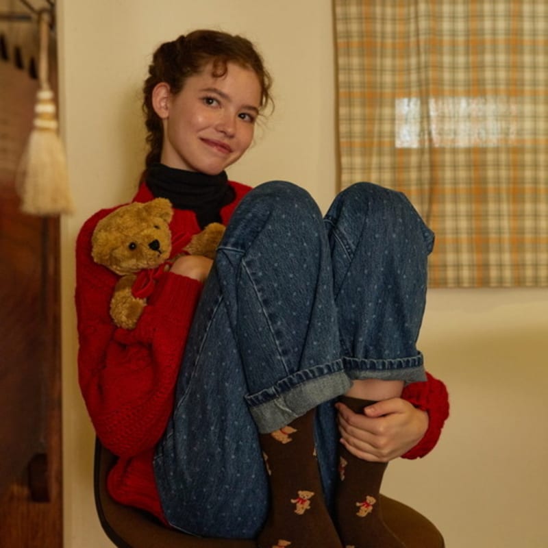 

SOCKS APPEAL teddy bear with red ribbon free