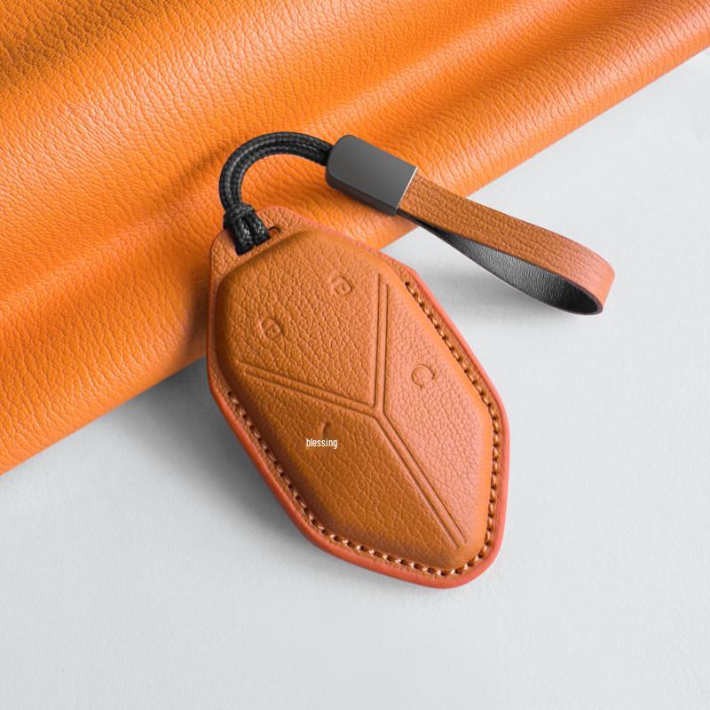 2026 Fangchengbao Tie 7/3 Leather Key Cover for Leopard 8/5 Car Key Modification