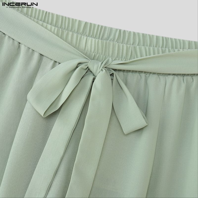 INCERUN Sommer Herren Elastischer Bund Lässige Lockere Halbhosen Shorts