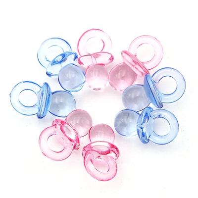 Pack of 50Pcs Cute Acrylic Pacifiers for Baby Shower Game and Gender Reveal Party Decorations Blue/Pink Full Moon Gift