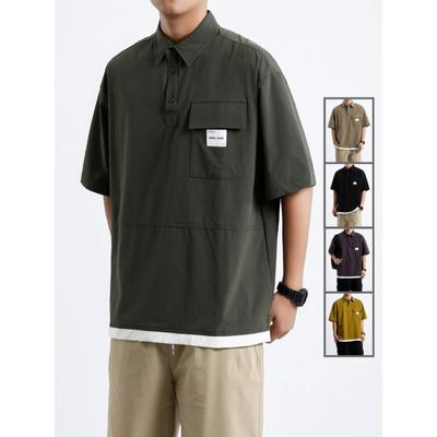 Polo Shirts Men Japan Style Streetwear Harajuku Short Sleeve T Shirts Summer Plus Size