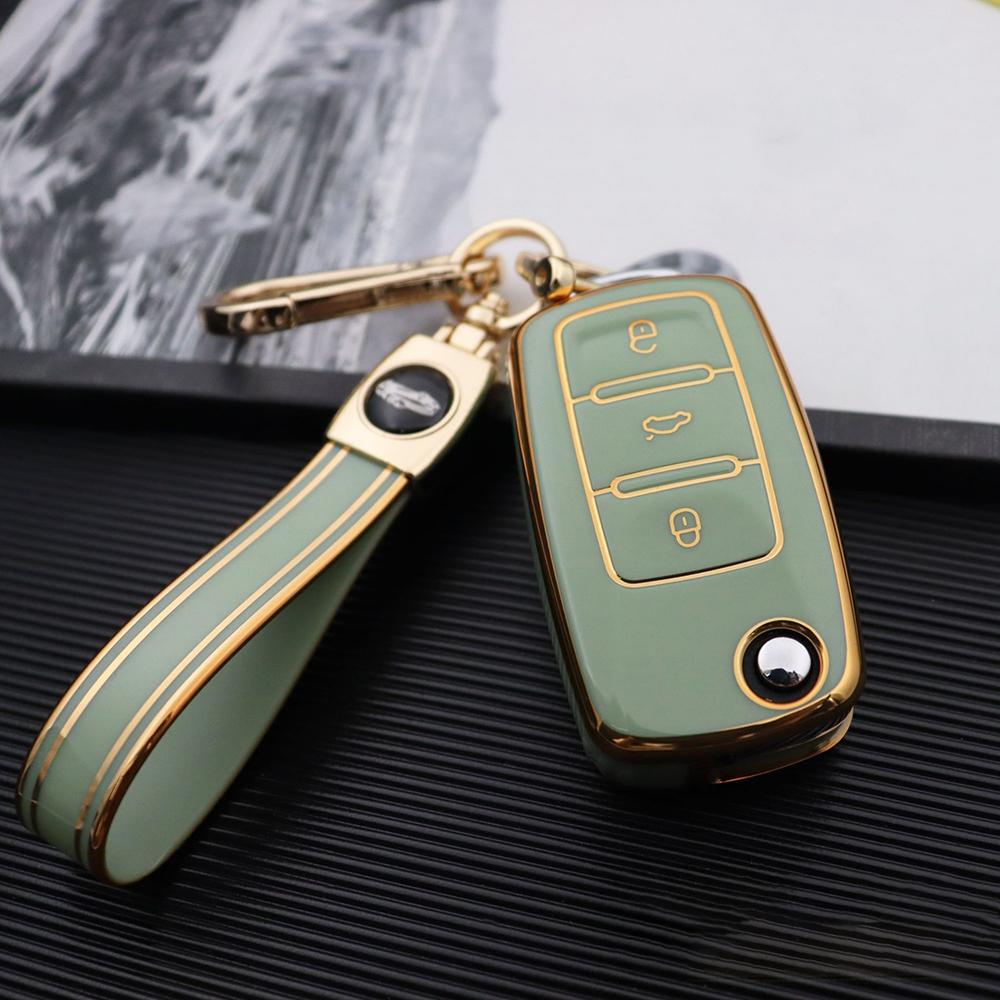 Für VW Golf Polo Bora Beetle Tiguan für SKODA Fabia Superb für SEAT Leon Toledo Altea Ibiza TPU-Fernschlüsselgehäuseabdeckung