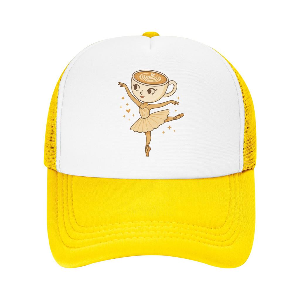 Ballerina Cappuccina Italian Brainrot Meme Trucker Hat Unisex Women Hat Sun Hat Racing Cap Polyester Mesh Baseball Cap Summer