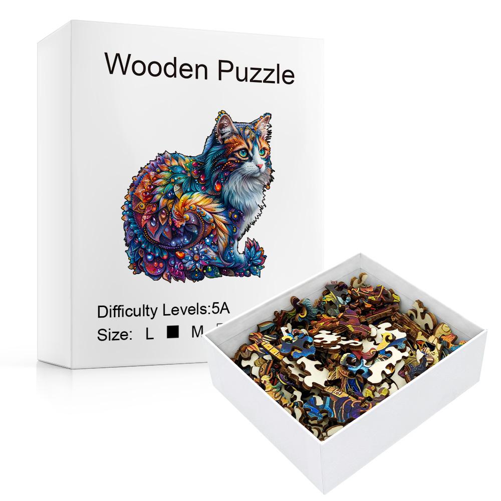 Wooden Puzzle - Colorful Succulent - Adult and Children's Wooden Puzzle - Unique Shaped Animal Wooden Puzzle - Adult Jigsaw