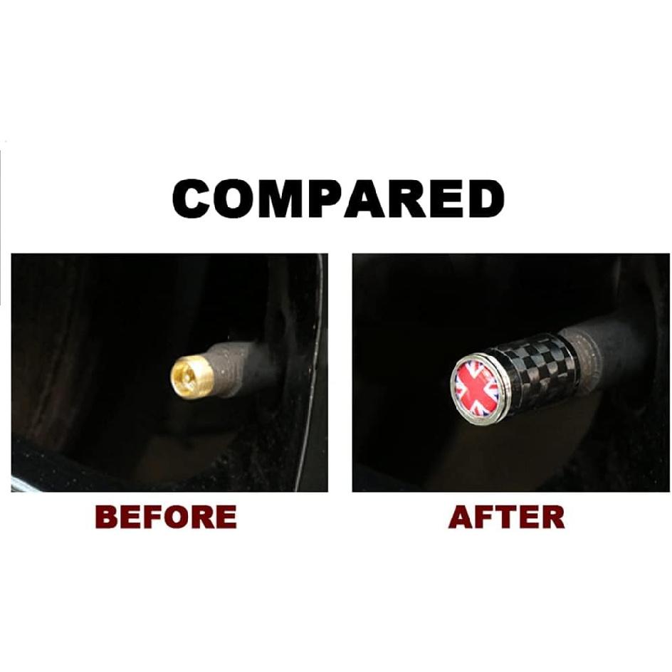 Real Carbon Fiber Metal Wheel Valve Cap Auto Tyre Dust Stems Cover Screw for Mini Cooper R50 R52 R53 R55 R56 R57 R58 R59 R60 R61 F54 F55 F56 F57 F60