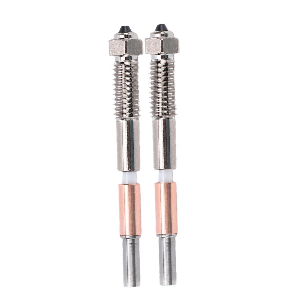2PCS Bimetal Nozzle Replacement for QIDI Q2 Q2C 3D Printer 0.6mm Hardened Steel Nozzle with Ceramic Throat Tube High