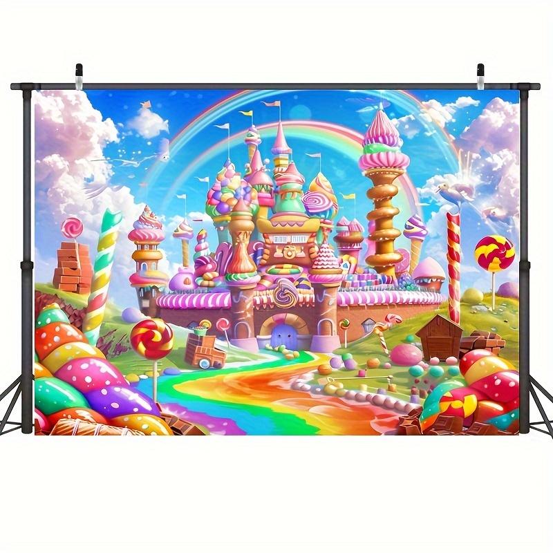 A sweet candy-themed background decoration featuring a lollipop pattern 100x150cm