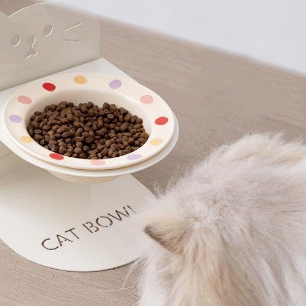 Tigela Cerâmica para Animais de Estimação Gato Cão Altura Ajustável Tigela Cerâmica para Animais de Estimação Contra Vômitos Altura Tigela