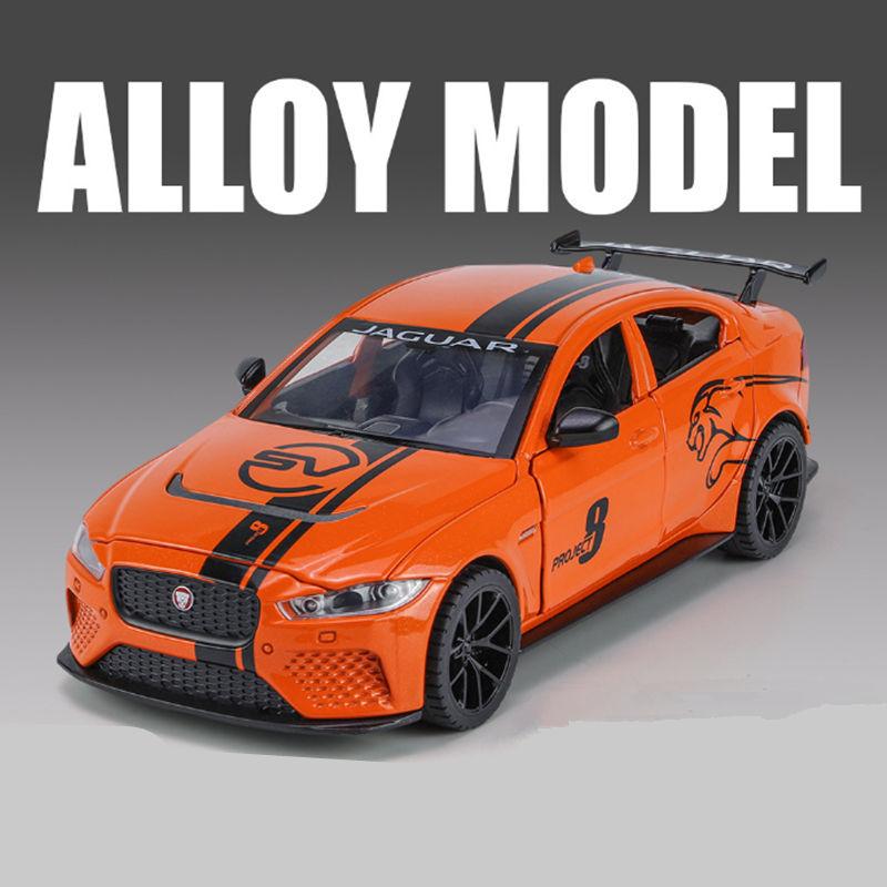 1/24 Jaguar XE SV Project8 Alloy Sports Car Model Diecast Metal Racing Car Model Simulation Sound Light Collection Kids Toy Gift