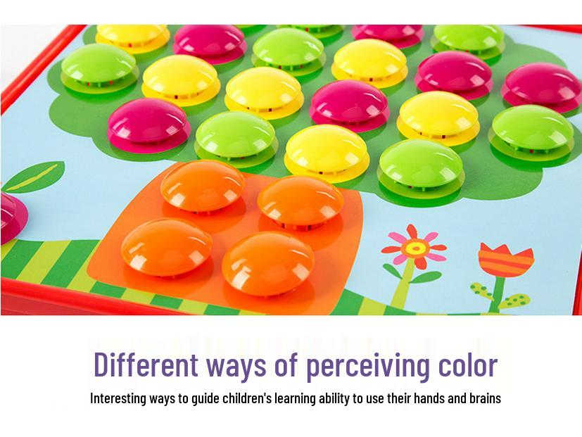 Children's Large Particle Button Art Board: Educational Hands-on Mushroom Nail Puzzle Toy for Kindergarten