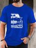 Unisex Crew Neck Retro Classic Car Sketch Print Short Sleeve Cotton Tee Casual Summer Streetwear Loose Basic Daily Outdoor Wear Top