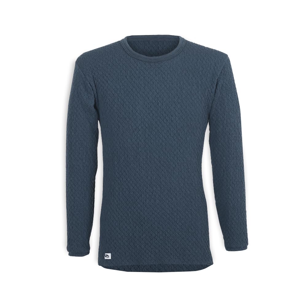 Hidamari Everest Long Sleeve Crew Neck Warm Triple Size Navy Men's Shirt, Underwear, Sapium, Layer, M, [QMS921]