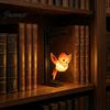 Indoor Hanging Lantern for Vacations Magic Owl Bird Deer Bookend Lamp, Gothic Metal Bookshelf Light, Relaxed Reading Light Den Vintage Library Animal